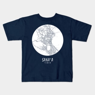 Sana'a, Yemen City Map - Full Moon Kids T-Shirt